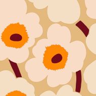 Marimekko lautasliina Unikko 24 cm beigeoranssi 20 kpl
