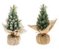 Weiste minikuusi 17 cm lumi- ja hopeakimalle & juuttijalka l