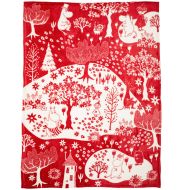 Moomin fleecepeitto Puisto 130x170 cm punainen