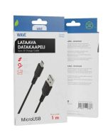 Wave MicroUSB datakaapeli 1 m musta