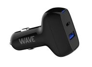Wave pikalataava autolaturi 18W musta