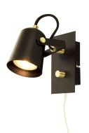 Scan Lamps Metz seinävalaisin musta/mattamessinki