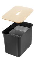 Smartstore Collect lajitteluastiasetti vanerikannella 76 L musta